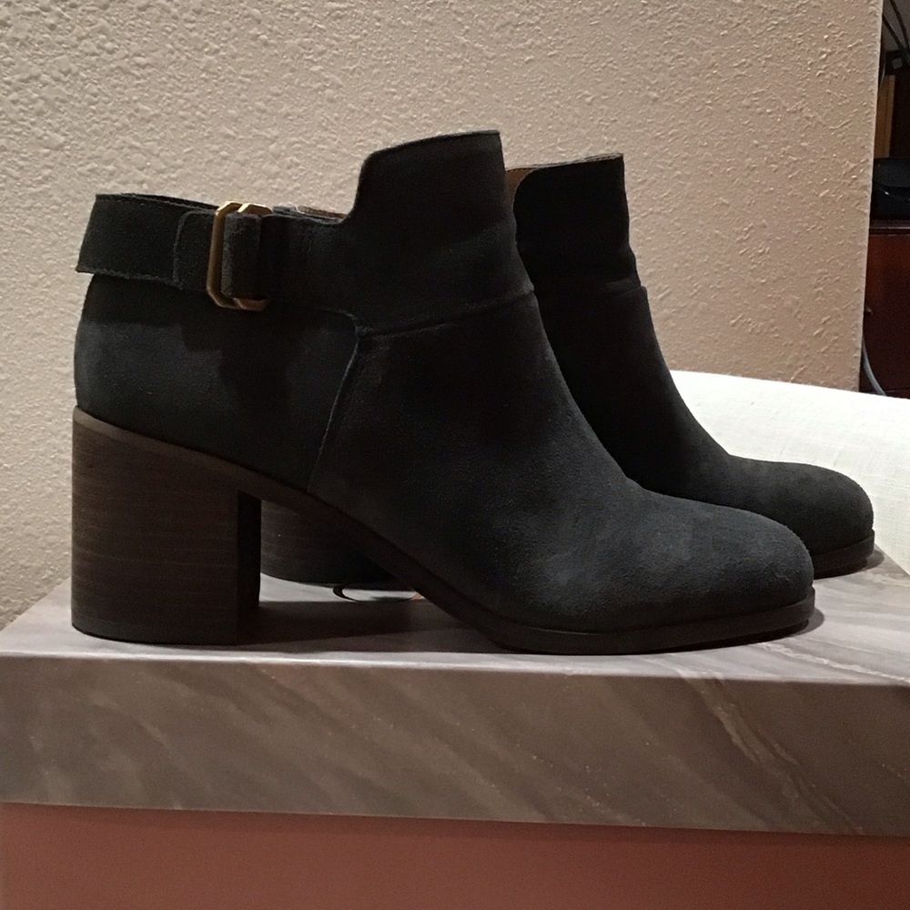 Franco Sarto Coal Suede Ankle Booties